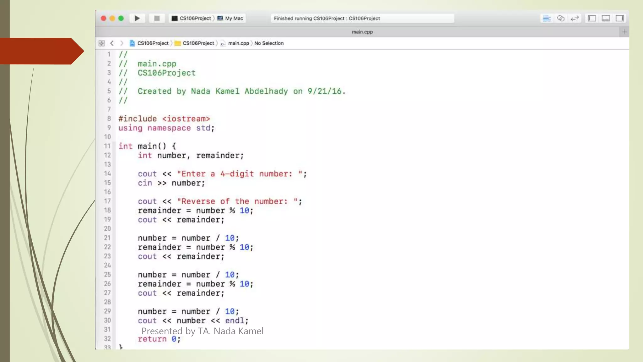 Presented by TA. Nada Kamel
 