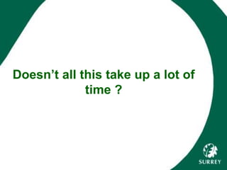 Doesn’t all this take up a lot of
time ?
 