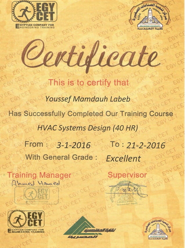HVAC CERTIFICATE | PDF