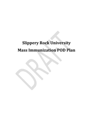 Slippery Rock University
Mass Immunization POD Plan
 