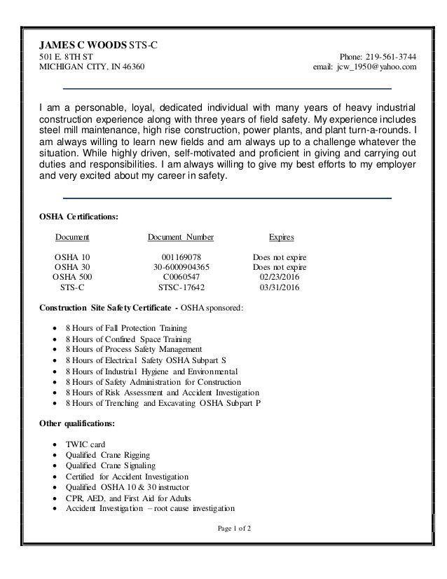 resume sts c