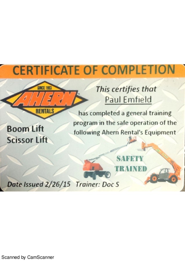 Airial Lift Cert