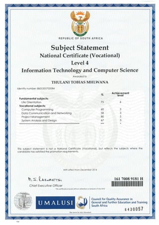 NCV Level 4 Certificate