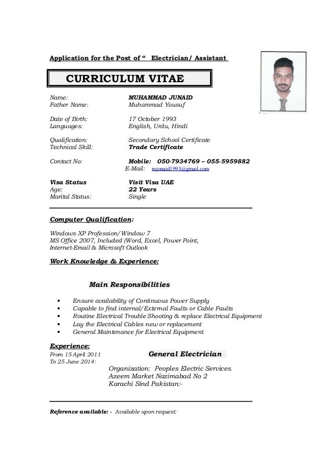 junaid cv elect