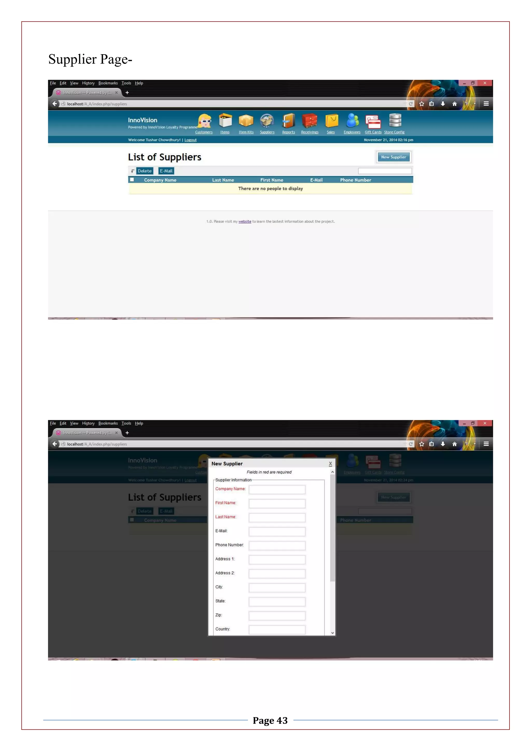 Page 43
Supplier Page-
 