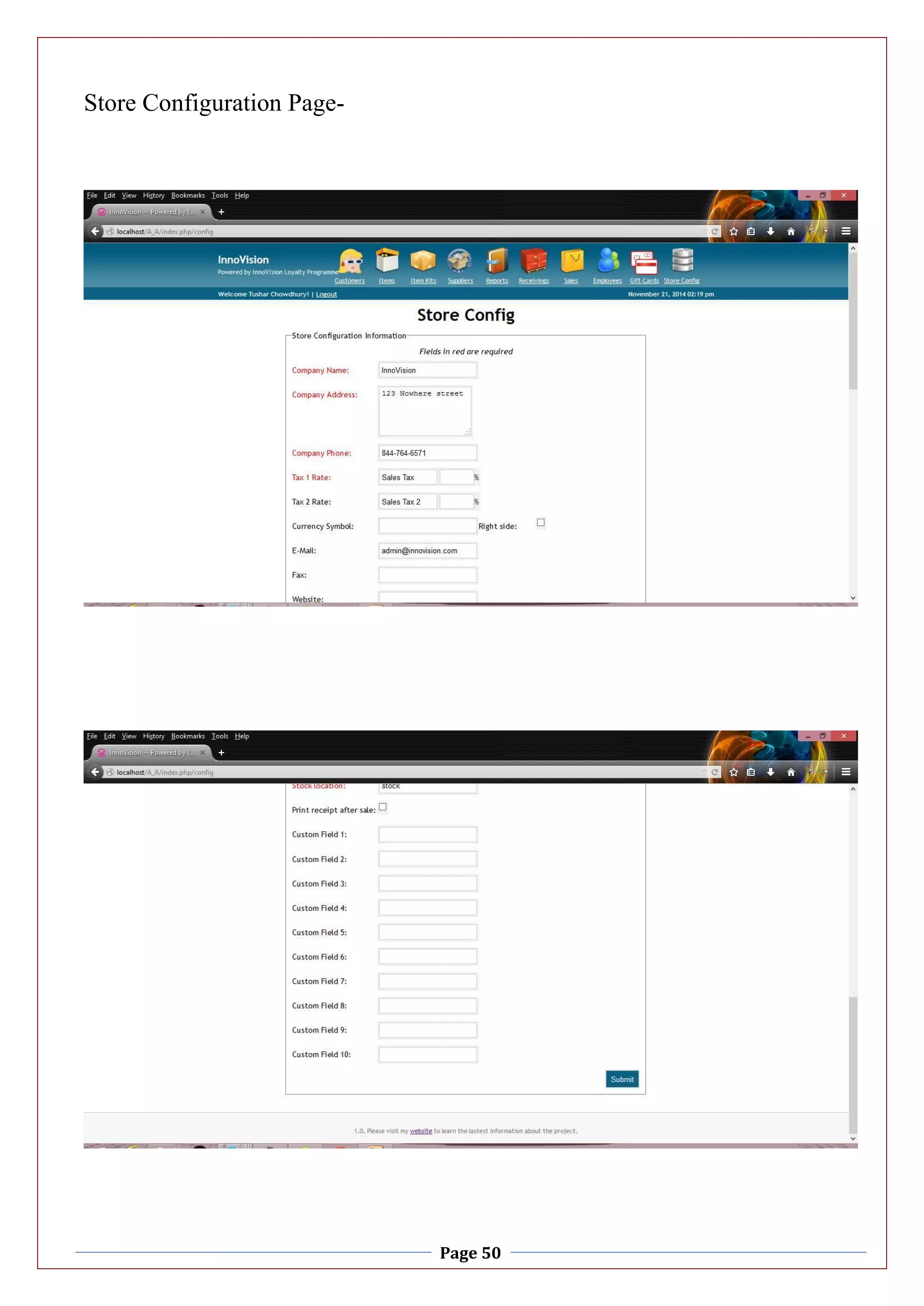 Page 50
Store Configuration Page-
 