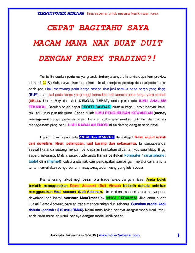 Teknik forex sebenar