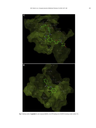 Fig. 7. Binding mode of Lapatinib (C) and compound 4i (D) in the ATP binding site of EGFR-TK showing residue within 5 Å.
M.N. Noolvi et al. / European Journal of Medicinal Chemistry 54 (2012) 447e462 453
 
