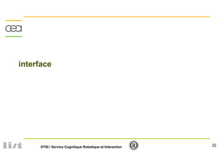 32DTSI / Service Cognitique Robotique et Interaction
interface
 