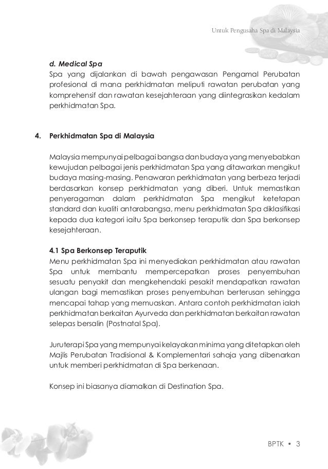 Garis Panduan Perkhidmatan Spa