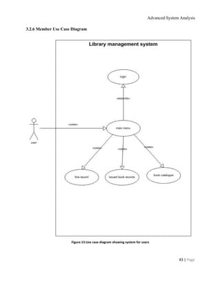 Advanced System Analysis 
3.2.6 Member Use Case Diagram 
 
 
Figure 15:Use case diagram showing system for users 
43 | ​Page 
 
 