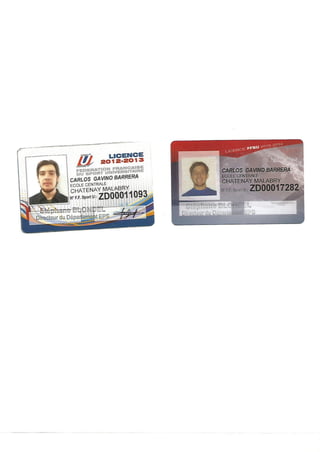 Identificación como Deportista Oficial de Esgrima en Francia