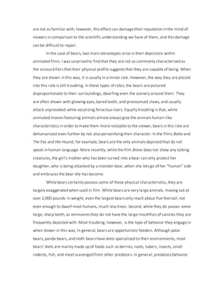 Animation is Bad News for Bears | PDF