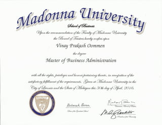 Madonna University MBA Degree