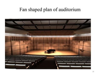 Fan shaped plan of auditorium
18
 