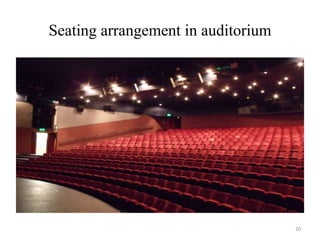 Seating arrangement in auditorium
20
 