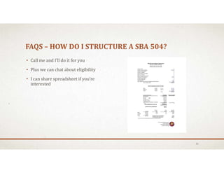 504 Structure SBA 504 Presentation | PDF