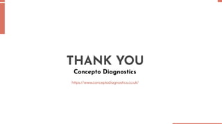 THANK YOU
THANK YOU
https://www.conceptodiagnostics.co.uk/
https://www.conceptodiagnostics.co.uk/
Concepto Diagnostics
Concepto Diagnostics
 
