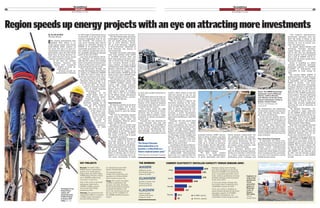 Region speeds up energy projects with an eye on attracting more investments
By ALLAN OLINGO
The East African
East African governments have
doubled their eﬀorts to in-
crease energy output, with several
multi-million dollar projects on
the cards. The aim is to meet ris-
ing demand as well as attract more
investments, after the 2014 World
Bank Ease of Doing Business re-
port noted that low energy output
remains a hurdle for investors.
In the past two months,
Rwanda, Tanzania and
Kenya have announced
a number of power up-
grade projects.
Rwanda recently an-
nounced that it will meet
its 2017 target of increasing access
to electricity to 70 per cent of the
country’s population from 22 per
cent currently. The country’s en-
ergy sector strategy plan 2013-18
projects an electricity demand of
563MW to be generated from a
sustainable generation mix of hy-
dro, methane, geothermal and so-
lar, gradually phasing out thermal
power by the end of 2017.
Last week, James Musoni, Rwan-
da’s Minister of Infrastructure,
said that the country was working
hard to streamline investment pro-
cedures in the power sector, aimed
at attracting the private sector.
“The government through the
Rwanda Development Board plans
to achieve an additional 408MW
by 2018. We want to stand out in
all the key investment areas. Ener-
gy costs have been our undoing
especially when it comes to at-
tracting investments. We want
to reverse this,” Mr Musoni
said at an investor’s confer-
ence in Kigali targeting
the energy sector.
According to the
World Bank’s Ease of
Doing Business report,
Rwanda’s energy is ex-
pensive and limited, with
electricity costing 22 US
cents per kWh compared
with 8 US cents-10
US cents in the rest
of the region. Con-
sumers in Ugan-
da and Tanzania
pay 11.8 and 7.4
US cents per
kilowatt of
electr icit y
respective-
ly, while
in Kenya the cost is 25.7 US cents.
The 2013 World Bank electricity
consumption ﬁgures rank Rwan-
da’s per capita energy consump-
tion at 25.78 kilowatts, Burun-
di’s at 18.34 kilowatts, Uganda’s
at 65.94 kilowatts, Tanzania’s at
76.50 kilowatts and Kenya’s at
128.24 kilowatts.
Rwanda’s electricity generation
more than doubled, from 45MW
to 110.8MW, between 2005 and
2013, increasing access from 2 per
cent to 22 per cent of the popula-
tion. Currently, Rwanda is plan-
ning a number of energy projects
including the $300 million 80MW
Rusumo hydroelectric project to
be constructed on Kagera River,
the $450 million 147MW Rusizi lll
hydro project, and a 200MW meth-
ane gas concession in Lake Kivu.
“We also plan to construct other
domestic hydropower plants with
a 150MW installed capacity and
various high voltage transmis-
sion lines to evacuate generated
electric power for stable and re-
liable power supply to manufac-
tures. This is why we are looking
for $5 billion energy investments
through public-private partner-
ships,” said Mr Musoni.
Imported power
Mr Musoni said that in the short
term, the country will be look-
ing to its neighbours to import
cheaper power to meet the energy
demand.
“We will be importing cheaper
power from East African Power
Pool member states which will
help strengthen bilateral power
trade,” said Mr Musoni.
Rwanda is also to beneﬁt from
a $6.2 million loan from the Neth-
erlands that will go towards the
third phase of the Energy Access
and Rollout Program (EARP3).
The money will be used to speed
up a number of projects.
“We are supporting Rwanda in
its energy projects so that it can
meet the demand of investors,”
said Leoni Cuelenaere, the Nether-
lands ambassador to Rwanda, dur-
ing the grant-signing ceremony
last month. “Rwanda has shown a
desire to develop and we need to
support it in attracting more pri-
vate sector investments. It needs
to have more people connected to
the grid.”
World Bank director for East Af-
rica Johannes Zutt said that Rwan-
da has a huge demand for energy
because of its improved business
environment that hFas seen inves-
tors ﬂock into the country.
“The country needs the right
regulatory environment to attract
investors into its energy sector.
Its energy deﬁcit remains a major
constraint to private investment,”
Mr Zutt said.
Tanzania has also disclosed its
energy strategic plan that will
see it generate up to 15,000MW of
power by 2025. Tanzania’s Minis-
ter for Energy and Minerals, Sos-
peter Mhongo, said that the cur-
rent electricity consumption in the
Technicians from
Kenya Power
replace old
electricity poles
in Eldoret town
in Kenya’s Rift
Valley. Pic: File
The Kenya-Tanzania
interconnection is to
become a critical link in a
future regional power pool.”
Kenya Electricity Transmission Company
KEY PROJECTS
Rwanda: The $300 million
80MW Rusumo hydroelectric
project to be constructed in
Kagera River; the $450 million
147MW Rusizi lll Hydro project,
and a 200MW methane gas
concession in Lake Kivu.
Also on the cards are domestic
hydropower plants with a
150MW installed capacity
and various high voltage
transmission lines.
Tanzania: The government will
spend $228 million to construct
a 400kV power transmission
line that will interconnect
its national power grid with
Kenya’s through Namanga.
The proposed project
includes the construction and
operation of a 510km-400kV
interconnection power line.
Kenya: The country has added
140MW of geothermal into
the grid. Last week, the Kenya
Electricity Generating Company
connected the Olkaria I unit
five to the national grid, paving
the way for the completion of
the 280MW geothermal power
project.
THE NUMBERS
408MW
Additional power
that Rwanda plans to
achieve by 2018.
15,000MW
Amount of power that
Tanzania hopes to
generate by 2025.
6,362MW
Added installed
capacity that Kenya
targets by 2016.
The EastAfrican
OUTLOOK
DECEMBER 6-12,2014
28
Region speeds up energy projects with an eye on attracting more investments
to have more people connected to
the grid.”
World Bank director for East Af-
rica Johannes Zutt said that Rwan-
da has a huge demand for energy
because of its improved business
environment that hFas seen inves-
tors ﬂock into the country.
“The country needs the right
regulatory environment to attract
investors into its energy sector.
Its energy deﬁcit remains a major
constraint to private investment,”
Mr Zutt said.
Tanzania has also disclosed its
energy strategic plan that will
see it generate up to 15,000MW of
power by 2025. Tanzania’s Minis-
ter for Energy and Minerals, Sos-
peter Mhongo, said that the cur-
rent electricity consumption in the
country, which stands at just 100
units per person, is way too low
when compared with say the 4,400
ﬁgure for South Africa.
“We are trying to improve the
electricity situation in the coun-
try by increasing the rate to 3,000
units by 2025. We have had prob-
lems of power ﬂuctuations and
we are addressing these by con-
structing a power transmission
line that will connect the national
power grid with Kenya’s,” said Prof
Mhongo.
Tanzania will thus spend $228
million to construct a 400kV
power transmission line that will
connect its national power grid to
Kenya’s through Namanga. The
project will interconnect Zambia,
Tanzania and Kenya through Isin-
ya, Namanga, Arusha, Singida and
Manyara. The project, Prof Mhon-
go said, is set to start early next
year and is expected to be com-
plete by the end of 2016.
According to the Kenya Electric-
ity Transmission Company (Ketra-
co), the proposed project includes
the construction and operation of
a 510km-400kV interconnection
power line. It is expected that the
interconnection will start from a
proposed Ketraco 400kV sub-sta-
tions at Isinya in Kenya, and then
follow the alignment established
under the Nairobi-Arusha line
study up to Arusha in Tanzania.
From Arusha, the line will contin-
ue to Singida, where a 400kV sub-
station is planned by the Tanzania
Electric Supply Company.
“We have made positive
progress in the implementation
of power generation and distri-
bution projects countrywide. We
are optimistic that the intercon-
nection with Kenya will help deal
with power ﬂuctuations. We are
also looking at increasing the in-
ter-country power business with
Kenya,” said Prof Mhongo.
In a statement, Ketraco said
that the Kenya-Tanzania intercon-
nection is to become a critical link
in a future regional power pool,
facilitating power exchange and
the development and integration
of electricity markets between Bu-
rundi, DR Congo, Rwanda, Ugan-
da, Kenya and Tanzania.
In the past few months, howev-
er, Kenya has largely gone slow on
exporting power to its neighbours
as it seeks ways to balance power
source shifts. Since January this
year, the country has only export-
ed 12.63 million kilowatts to Ugan-
da and Tanzania against an import
of 66.91 million kilowatts from the
same countries.
Poor electricity framework
In September, the Global Com-
petitiveness Report released by the
World Economic Forum noted that
Kenya’s overall competitiveness
is held back by a poor electricity
framework, which hinders its long-
term economic growth, particular-
ly in view of its transition towards
middle-income status.
“The country’s infrastructure,
particularly electricity, does not
meet the needs of Kenya as the
largest East African economy, and
remains an area of serious con-
cern,” the report says.
In August, Kenya’s Energy and
Petroleum Principal Secretary
Joseph Njoroge said that by the
end of this year, key geothermal
power projects will be completed
and a total of 280MW will be in-
jected into the power system from
four power plants.
Kenya is targeting an added
installed geothermal electricity
generation capacity of 3,533MW,
1,564MW of hydropower and
1,265.5MW of wind energy by
2016.
The country added 140MW of
geothermal into the grid between
July and August, a further 70MW
in September, and an additional
70MW in October. Last week,
the Kenya Electricity Generating
Company (KenGen) connected the
Olkaria I unit ﬁve to the national
grid, paving the way for the com-
pletion of the 280MW geothermal
power project. The unit, still being
tested, is now feeding 52.5MW to
the national grid and marks the
ﬁnal phase in what is seen as a
major step towards signiﬁcantly
lowering the cost of electricity in
the country.
“On Monday [November 17],
we achieved a major milestone
on the 280MW project when unit
ﬁve was synchronised with the na-
tional grid. This is the last of the
four 70MW units in the 280MW
geothermal project,” said KenGen
chief executive Albert Mugo.
Early this year, Uganda also said
that it was working towards in-
creasing electricity supply to the
national grid in order to meet the
additional demand from its do-
mestic and commercial users.
Uganda’s current generation ca-
pacity stands at 801MW while the
total power generation stands at
535MW against a peak demand of
520MW. The country expects this
to improve upon the completion of
the Isimba dam project that will
add 183MW to the national grid
by 2017, and the Karuma project
that is expected to add 600MW
in 2019.
Above: The 28MW Nyabarongo
hydropower plant in Muhanga
district, southern Rwanda.
Left: Workers at the site of the
Sang’oro hydropower station in
Kisumu, western Kenya.
Pictures: Cyril Ndegeya and
Jacob Owiti
The Kenya-Tanzania
interconnection is to
become a critical link in a
future regional power pool.”
Kenya Electricity Transmission Company
Engineers at
work at the
geothermal
steam
generation
project at
Menengai
crater in
Kenya’s
Rift Valley.
Picture:
Joseph Kiheri
CURRENT ELECTRICITY INSTALLED CAPACITY VERSUS DEMAND (MW)
Rwanda’s energy sector strategy
plan 2013-18 projects an electricity
demand of 563MW to be generated
from a sustainable generation mix of
hydro, methane, geothermal and solar,
gradually phasing out thermal power
by the end of 2017.
In Tanzania’s energy strategic plan,
the country hopes to generate up to
15,000MW of power by 2025.
On its part, Kenya is targeting an
added installed geothermal electricity
generation capacity of 3,533MW,
1,564MW of hydropower and
1,265.5MW of wind energy by 2016.
The EastAfrican
OUTLOOK
DECEMBER 6-12,2014
29
 