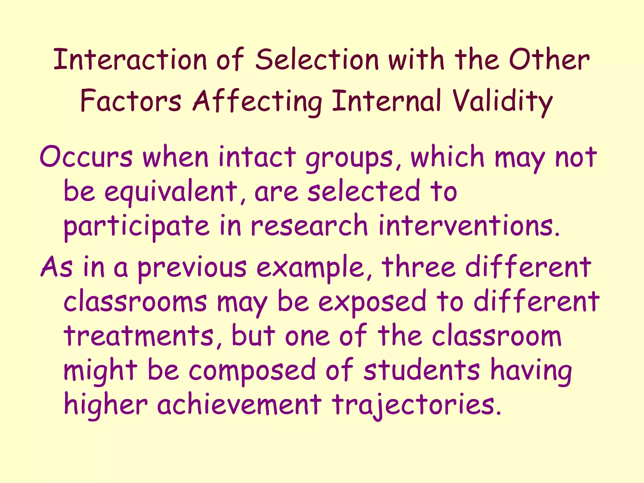 Threats to Internal and External Validity | PPT