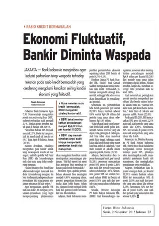 Harian Bisnis Indonesia
Senin, 2 November 2015 halaman 22
 