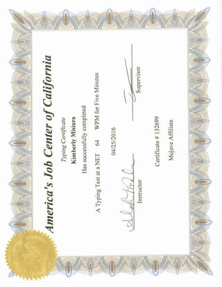 Typing Certificate - 64wpm | PDF