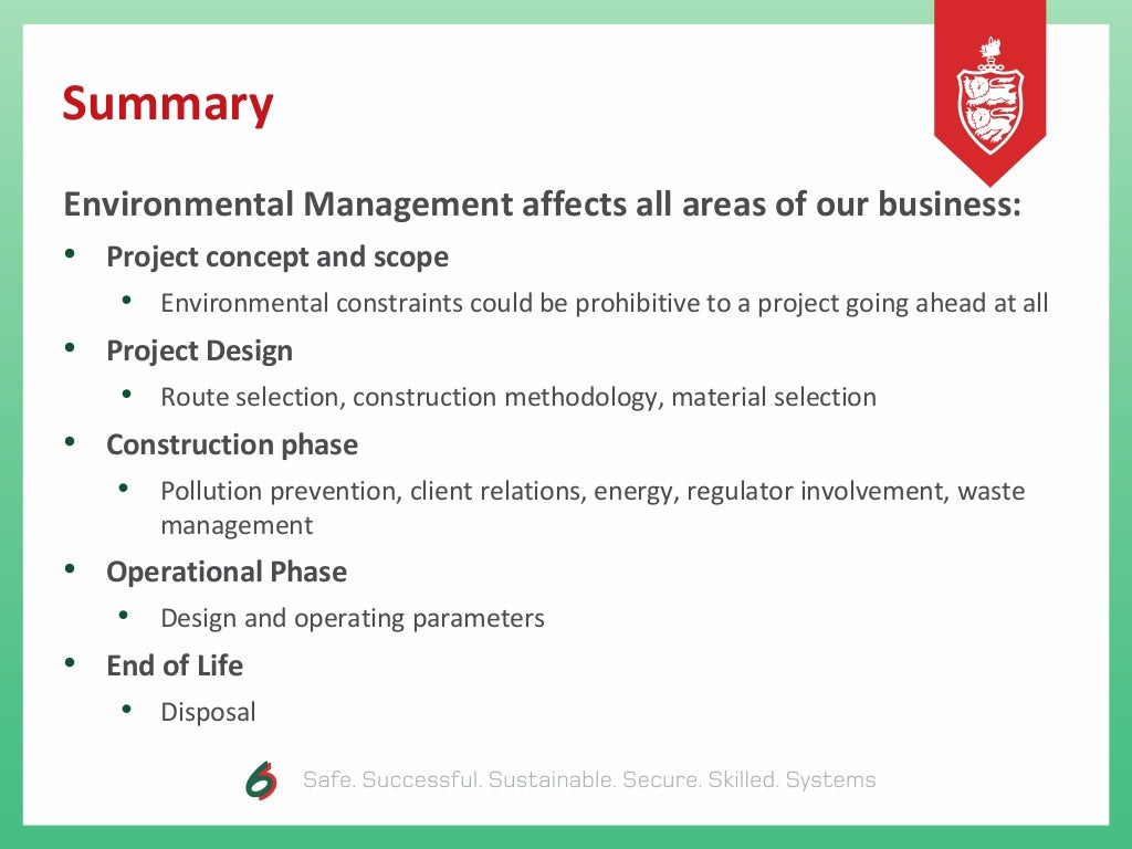 Environmental Management Presentation for Graduate Induction