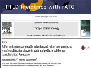 PTLD Incidence with rATG
 
