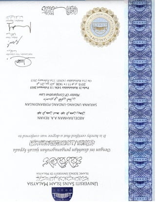 Master  Certificate