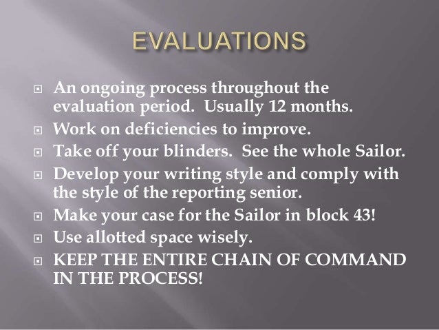 Navy Evaluation and Fitness Report Writing