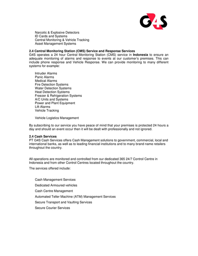 G4S Security Services Company Profile G4S PDF