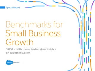 Benchmarks for
Small Business
Growth
3,800 small business leaders share insights
on customer success
Special Report
research
 