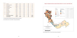 192 193
Cubatão
Santos
Mogi das Cruzes
Suzano
Rio Grande da Serra
São Bernardo
do Campo
São Caetano
do Sul
São Paulo
Ribeirão Pires
Mauá
1
2
5
6
7
8
9
10
11
12
13
1415
16
17
18
19
20
21
22
23
3
13
134
23 Vila Pires 100,0% 0,0% 0,0% 0,0% 99
22 Vila Príncipe de Gales 88,5% 8,2% 3,3% 0,0% 203
6 Vila Progresso 100,0% 0,0% 0,0% 0,0% 150
22 Vila Sacadura Cabral 88,5% 8,2% 3,3% 0,0% 226
8 Vila Scarpelli 70,1% 22,0% 0,0% 7,9% 84
7 Vila Suíça 94,7% 2,8% 2,5% 0,0% 262
7 Vila Tibiriçá 94,7% 2,8% 2,5% 0,0% 63
8 Vila Valparaiso 70,1% 22,0% 0,0% 7,9% 123
13 Waisberg I 0,0% 0,0% 0,0% 0,0% 0
13 Waisberg II 0,0% 0,0% 0,0% 0,0% 0
  Total População vulnerável 11.809 710 142 145 12.806
Total População 32.556 10.985 545 370 44.456
X: Os valores foram omitidos para proteção ao dado do informante.
Fonte: Microdados Amostra, Censo 2010/IBGE. Elaboração DISE/SOPP/PSA
Mapa 10. Frequência escolar de crianças de baixa renda de 11 a 14 anos - Santo André, 2013
Fonte: Microdados da Amostra - Censo 2010 / IBGE. Elaboração: DISE/SOPP/PSA
Distribuição da População Vulnerável de 11 a 14 anos de
idade por Área de Ponderação (AP)
Santo André - 2013
				
Departamento de Indicadores Sociais
e Econômicos/SOPP/PSA
		
Fonte dos Dados: Censo (IBGE), base 2010, estimativa 2013
AP Sim,
pública
Sim,
particular
Não,
já
frequentou
Não,
nunca
frequentou
Total
por
AP
1 89,5% 0,0% 10,5% 0,0% 120
2 91,8% 8,2% 0,0% 0,0% 323
3 88,2% 11,8% 0,0% 0,0% 120
4 88,6% 1,8% 8,9% 0,7% 1.681
5 41,7% 58,3% 0,0% 0,0% 108
6 94,0% 3,2% 2,9% 0,0% 612
7 96,0% 2,3% 1,7% 0,0% 936
8 81,7% 11,0% 7,3% 0,0% 263
9 94,5% 5,5% 0,0% 0,0% 366
10 79,6% 4,8% 15,6% 0,0% 645
11 93,3% 0,8% 5,9% 0,0% 1.308
12 72,3% 27,7% 0,0% 0,0% 287
13 100,0% 0,0% 0,0% 0,0% 511
14 90,9% 5,1% 4,0% 0,0% 686
15 80,6% 19,4% 0,0% 0,0% 310
16 100,0% 0,0% 0,0% 0,0% 421
17 79,3% 18,7% 2,0% 0,0% 357
18 100,0% 0,0% 0,0% 0,0% 387
19 89,6% 0,0% 0,0% 10,4% 288
20 89,8% 0,0% 10,2% 0,0% 328
21 94,4% 5,6% 0,0% 0,0% 426
22 91,8% 7,5% 0,6% 0,0% 1.053
23 86,6% 0,0% 13,4% 0,0% 207
População Vulnerável
de 11 a 14 anos de idade
segundo frequência escolar
Área de Ponderação (AP)
%
Sim, pública
Sim, particular
Não, já frequentou
Não, nunca frequentou
0 a 100
101 a 1.000
1.001 a 5.000
5.001 a 10.000
10.001 a 15.000
Acima de 15.000
Área Censitária/Bairros
Represa Billings
Legenda:
População Total
do Município
Total: 704.492 habitantes
continuação
 