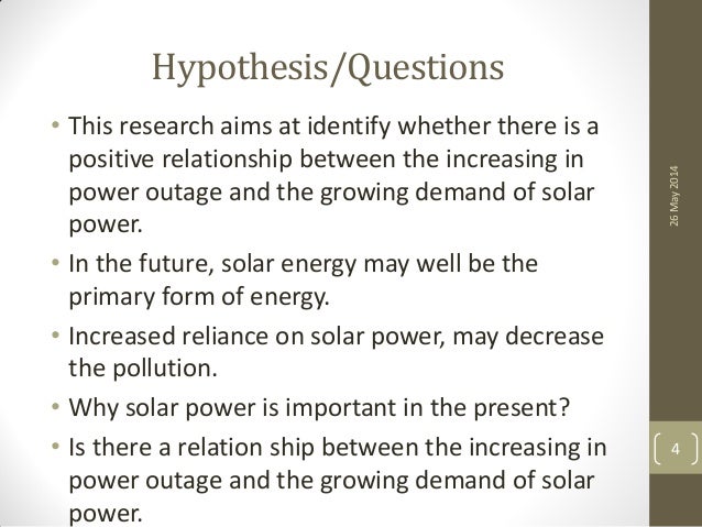 a good hypothesis for solar energy