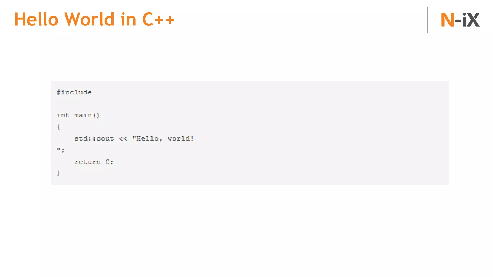 Hello World in C++
 