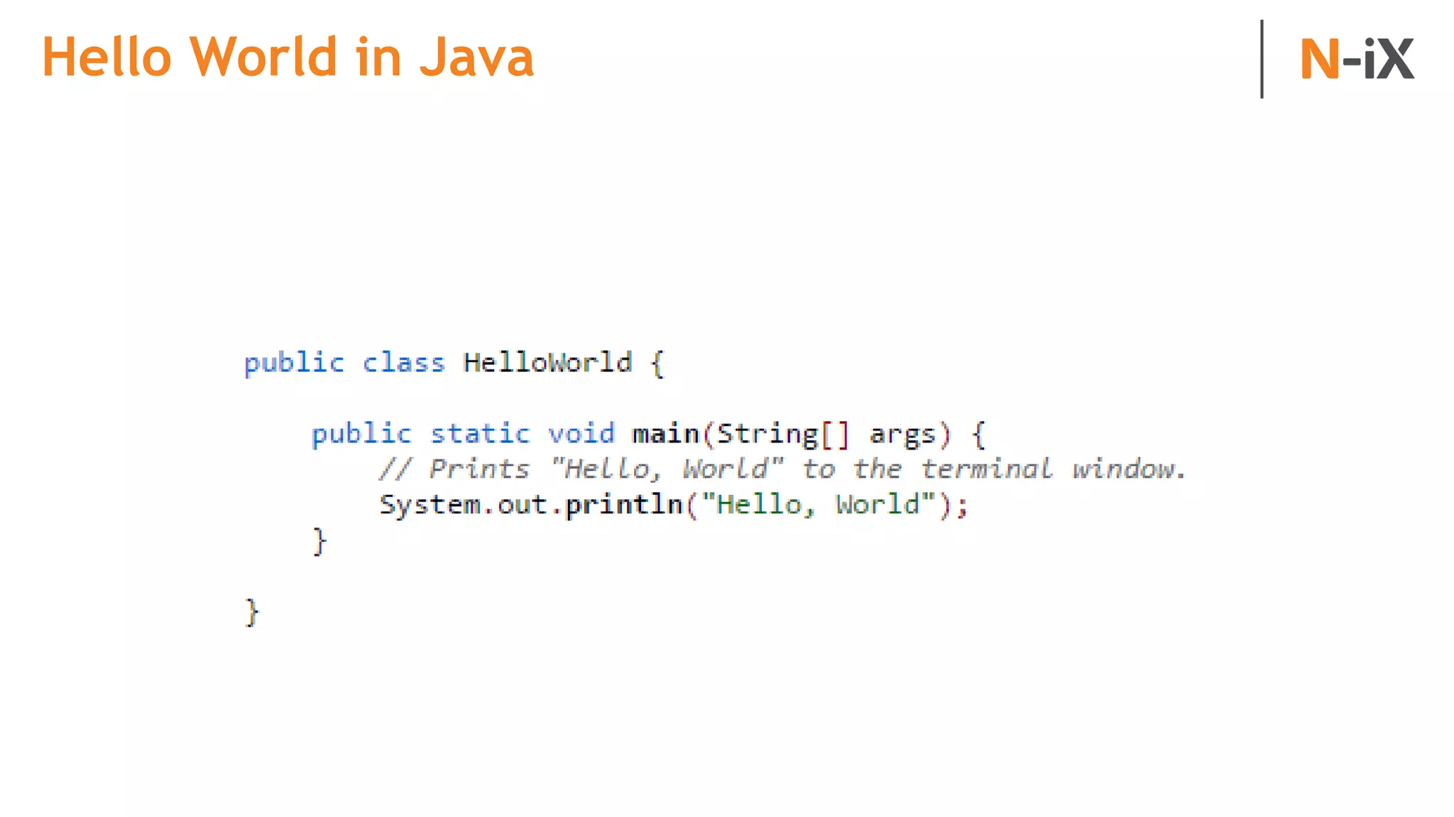 Hello World in Java
 
