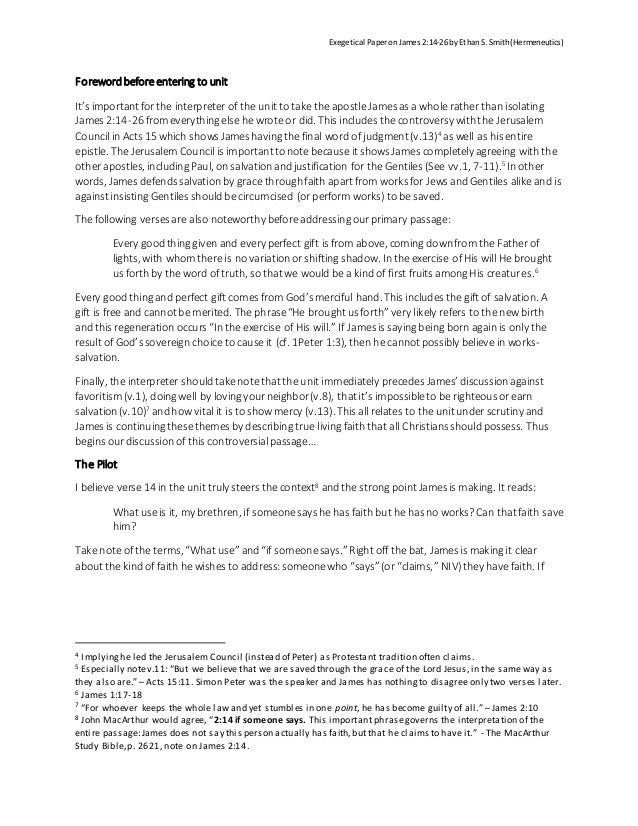 Exegetical paper on james 2 14 26
