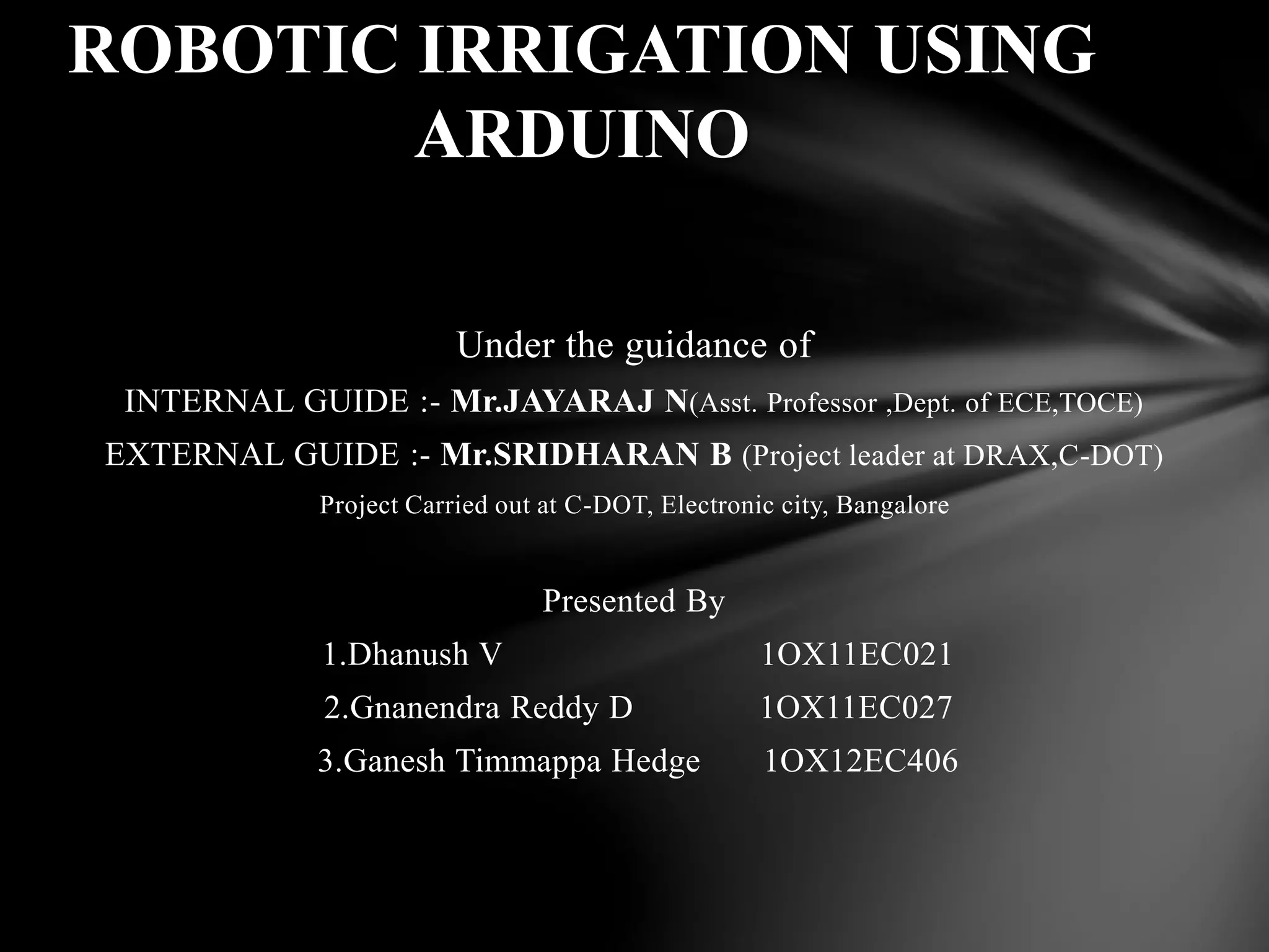 ROBOTIC IRRIGATION USING ARDUINO | PPTX | Agriculture | Industries