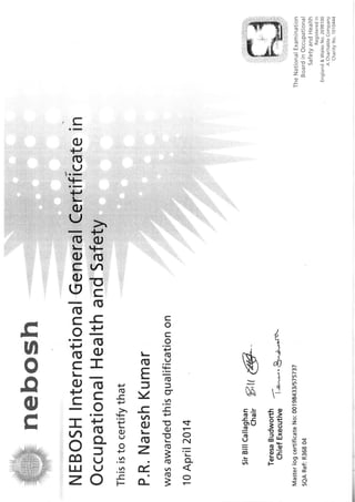 Nebosh Certificate 130315