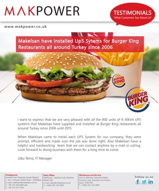 MAKPOWER - Burger King