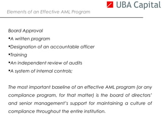 AML Training uba capital | PPT