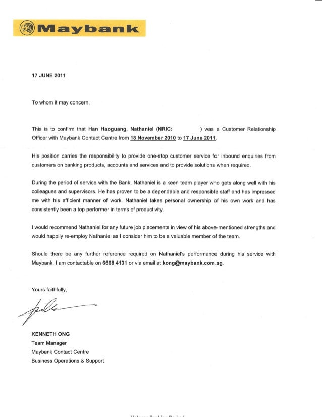 letter of commendation letter of commendation maybank kenneth ong letter of commendation letter of commendation maybank kenneth ong