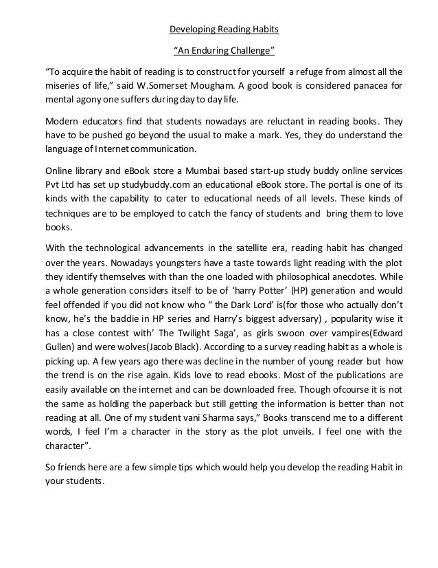 Developing Reading Habits