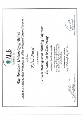 AUB Certificate