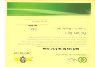 NCR Yellow Belt Certificate
