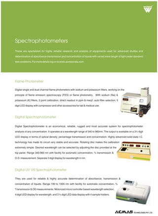 Cd R Photometers Acmas Product Catalog (1) | PDF