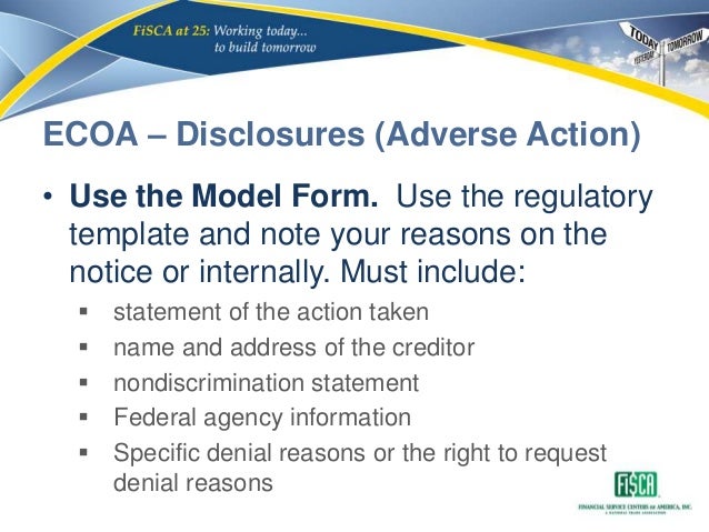 Adverse Action Notice >> CFPB Small Dollar Lending Exam Procedures Module 2 ECOA ... Adverse Action Notice >> CFPB Small Dollar Lending Exam Procedures Module 2 ECOA ...