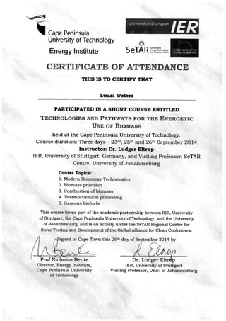 Bioenegy Certificate