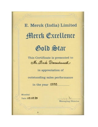 Merck Glod Star Award