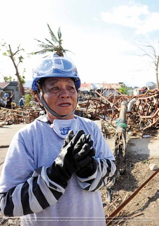 CHAPTER 1. INTRODUCTION
68
CHAPTER 6. Conclusions
68
During Typhoon Haiyan, Maria Carnecer huddled on her roof with one arm around her grandchildren and one arm around a statue of the patron saint of Tacloban
© Jose Reyna/OCHA
 